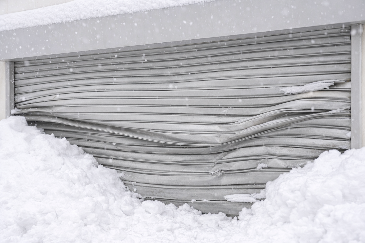 雪・雹でシャッターが変形したら保険は出る？
